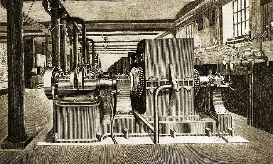 disegno macchinario impianto generazione elettricità
