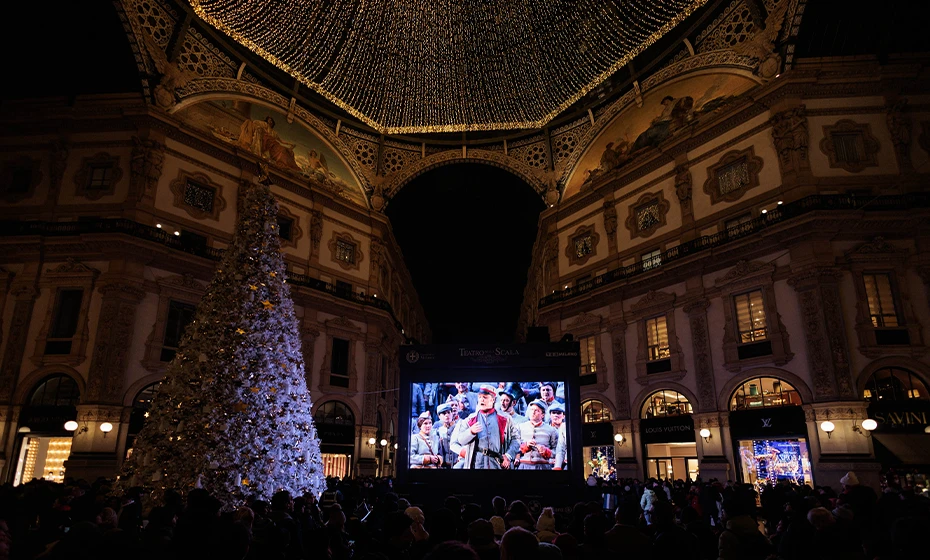 galleria vittorio emanuele natale proiezione prima