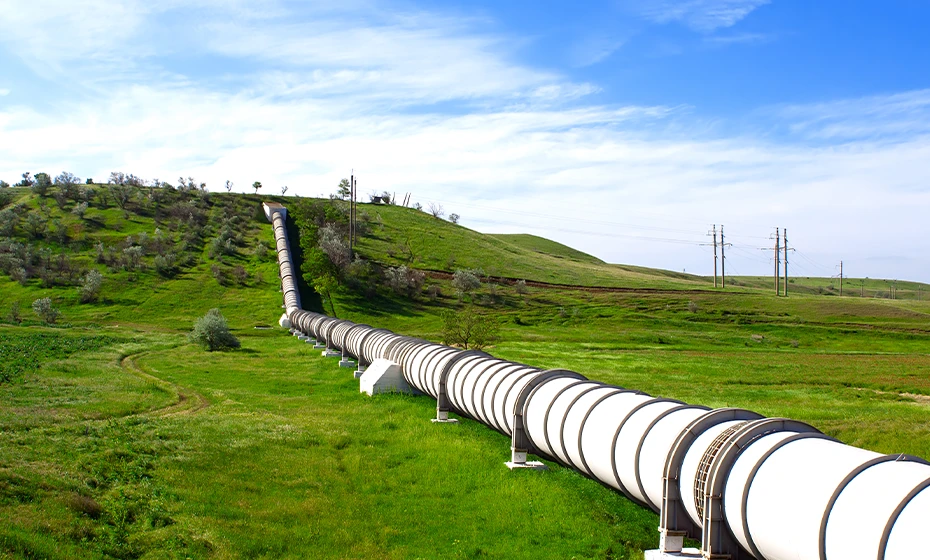 impianto pompaggio gas colline verdi
