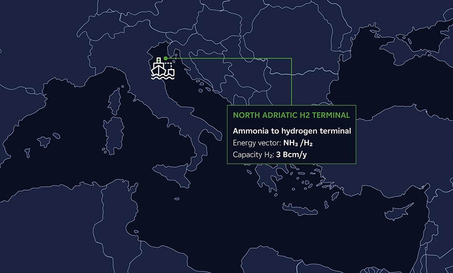 North Adriatic H2 Terminal map