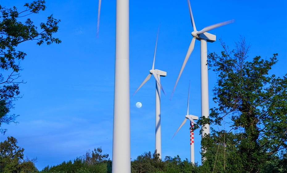 veduta pale eoliche luna Morrone Delsannio