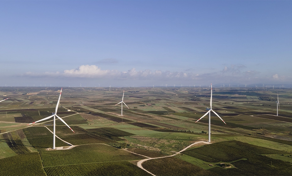 vista aerea impianto eolico Mazara Del Vallo
