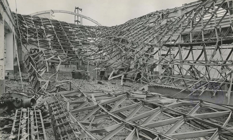 capannone stabilimento Montevecchio distrutto bombardamento