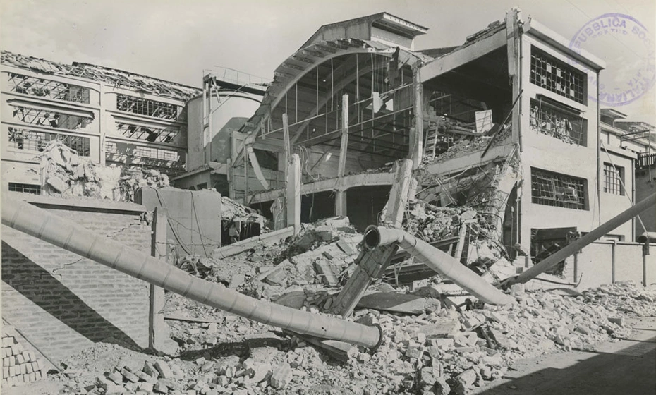 cabina elettrica stabilimento Montevecchio distrutto bombardamento