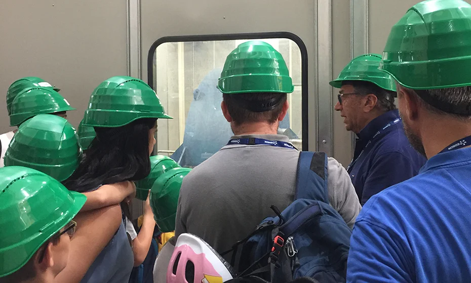 people helmets visit campo hydroelectric power station