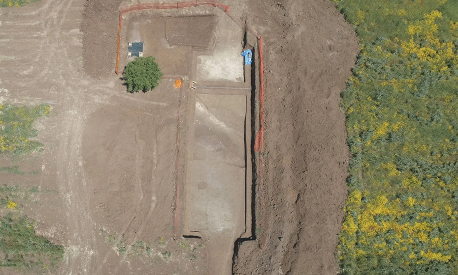 veduta alto scavi archeologici presenzano