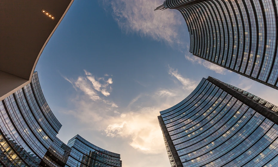 view of buildings Gae Aulenti square Milan