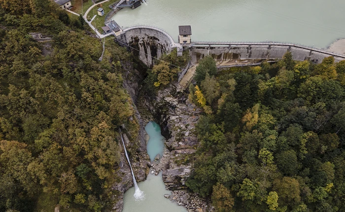 view high hydroelectric plant battiggio
