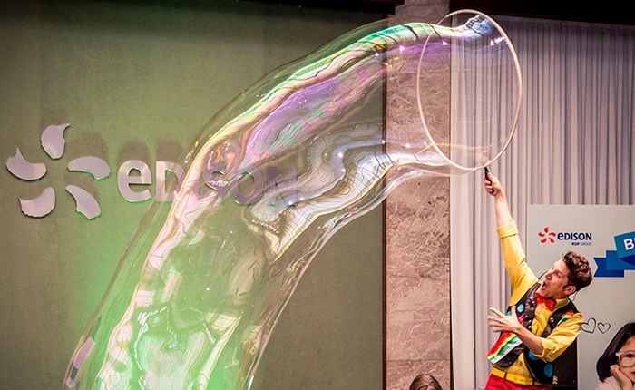 animatore bolle sapone evento edison bambini