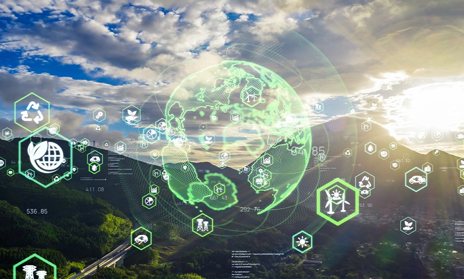 proiezione digitale pianeta paesaggio naturale