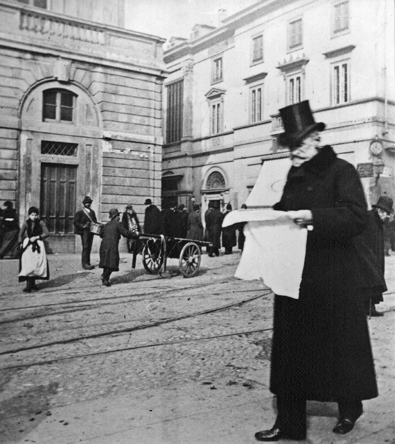 Giuseppe Verdi di fronte al Caffè Cova di Milano