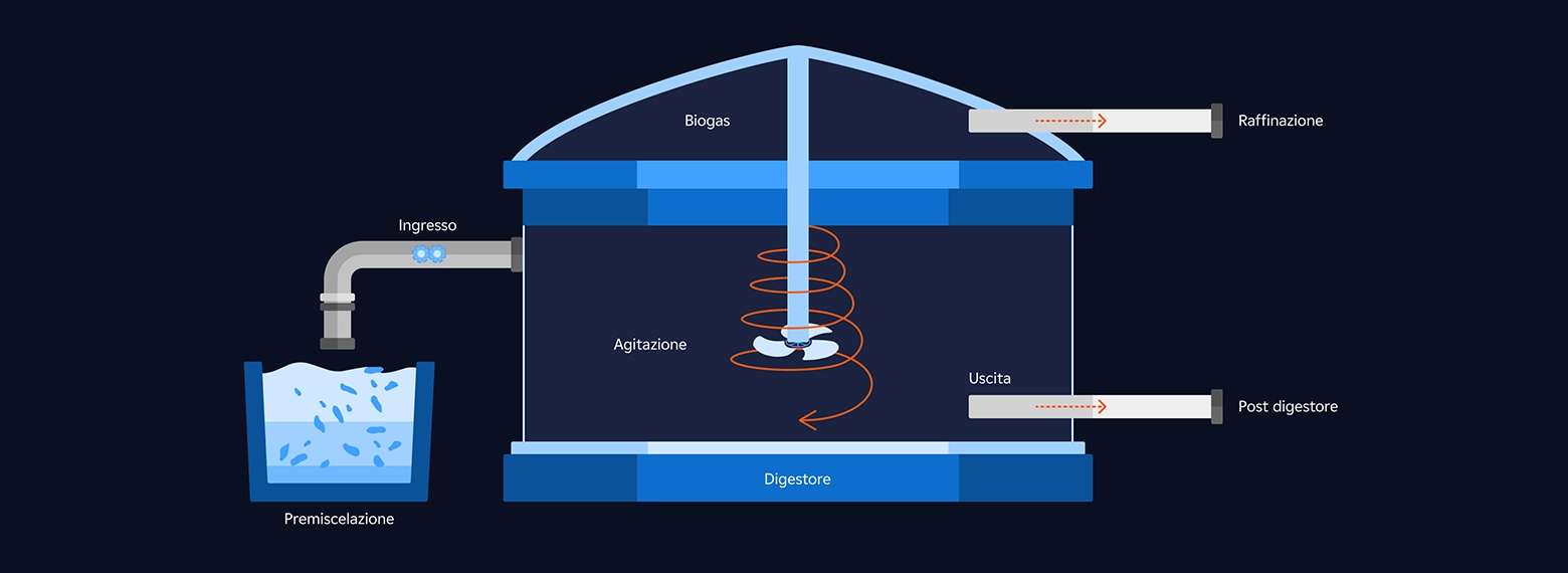 Schema di trattamento del biogas