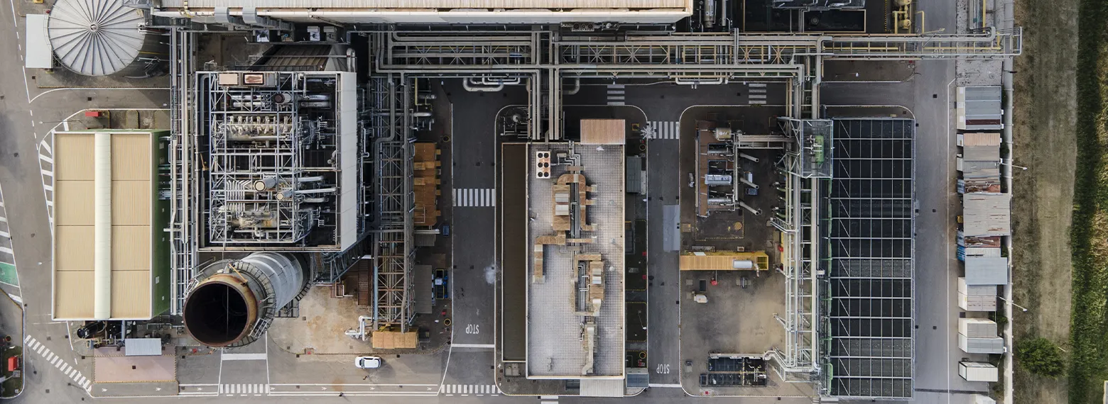 Aerial view of Candela thermoelectric power plant