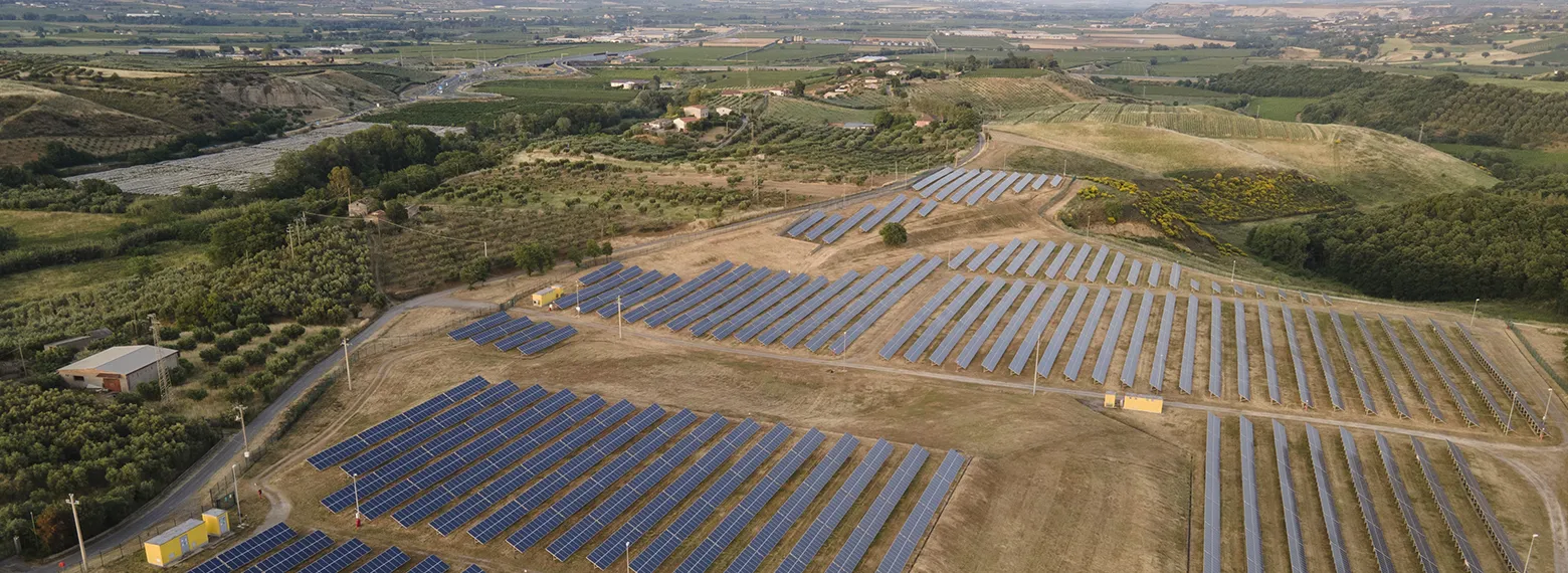 Landscape view of photovoltaic panels in Altomonte